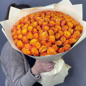 Букет из 101 огненной розы (40 см) в Красноармейске