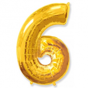 Шар гелиевый цифра 6 (40х102 см) в Красноармейске