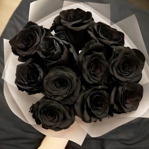 Букет "Черная королева" из 11 черных роз Эквадор (60 см) в Красноармейске