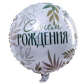 Шар "С Днём Рождения" листья в Красноармейске