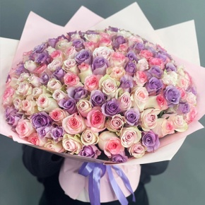 Букет из 101 розы нежный микс (40 см) в Красноармейске