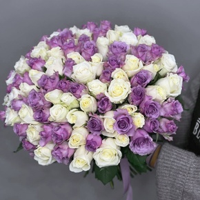 Букет "Фиолетовый микс" из 101 розы (40 см) в Красноармейске