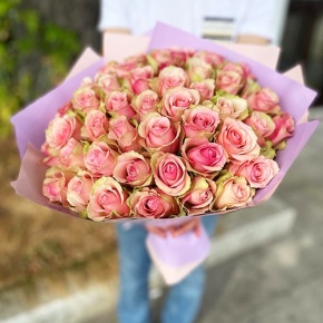 Букет 51 роза Бэлла Роса (40 см) в Красноармейске