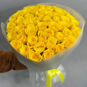 Букет "Золотце" из 51 лимонной розы (40 см) в Красноармейске