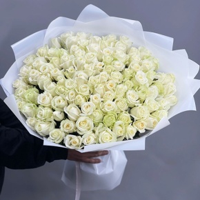 Букет "Лебединая верность" из 101 белой розы (60 см) в Красноармейске