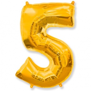 Шар гелиевый цифра 5 (40х102 см) в Красноармейске