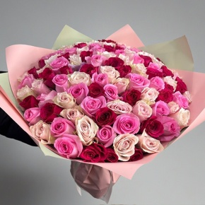 Букет "Ода любви" из 101 розы микс (40 см) в Красноармейске