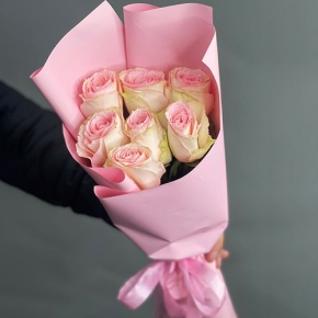 Букет 7 Кенийских розовых роз (40 см) в Красноармейске