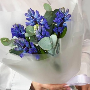 Букет "Мини" из 5 ароматных гиацинтов и эвкалипта в Красноармейске