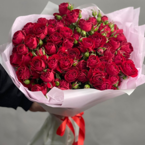 Букет из 17 красных кустовых пионовидных роз (50 см) в Красноармейске
