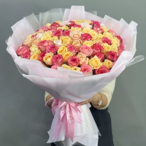 Букет из 101 розы  микс (70 см) в Красноармейске