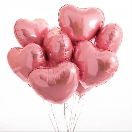 Сердце розовое фольгированный шар с гелием (45 см) в Красноармейске