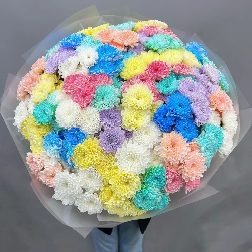Букет " Радуга" из кустовых хризантем в Красноармейске