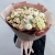 Букет "Шаганэ" из ранункулюсов, хризантем Момоко, озатамнуса, кустовых роз сорта Таня, эустом и гортензий в Красноармейске